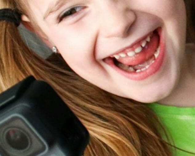 Girl recording a video