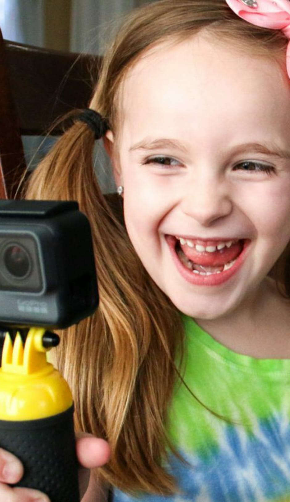 Girl recording a video