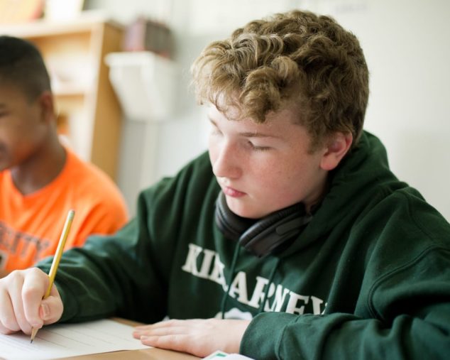 Older male student in a writing program