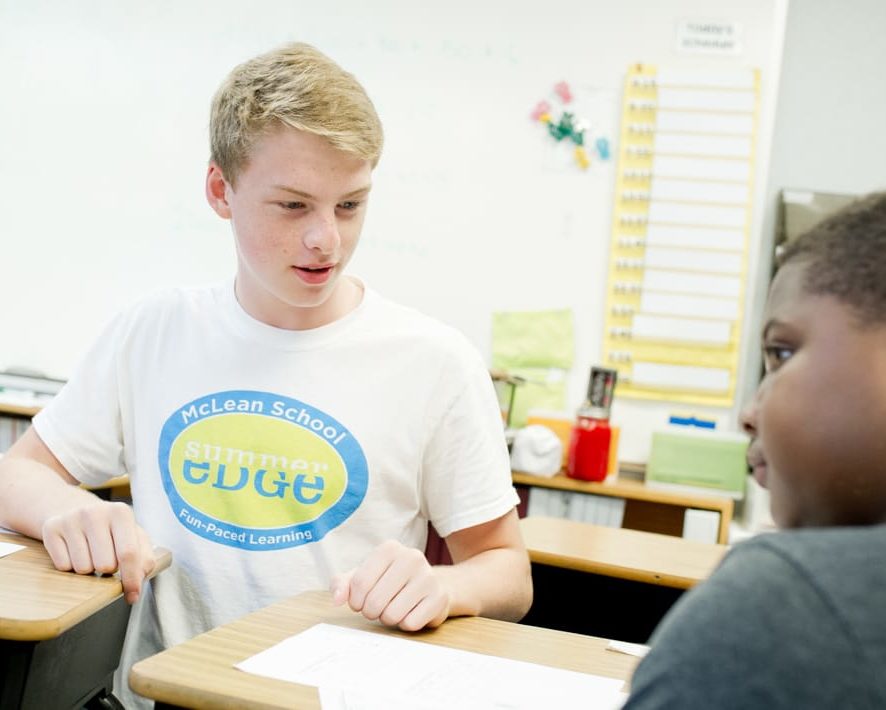 Boys at desks at the Keep it Fresh program