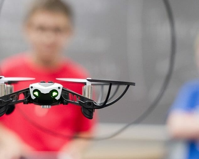 Children with a drone