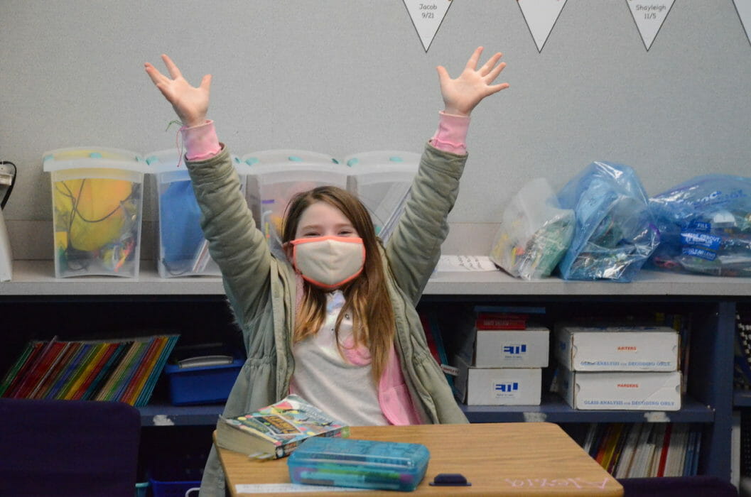 A girl in a mask