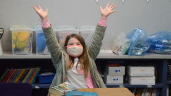 A girl in a mask